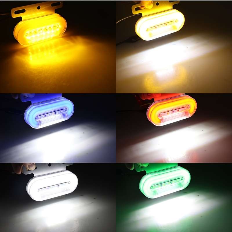 2pcs Truck Side Lights Oval Bracket Easy to Install 24V Car High Brightness Neon