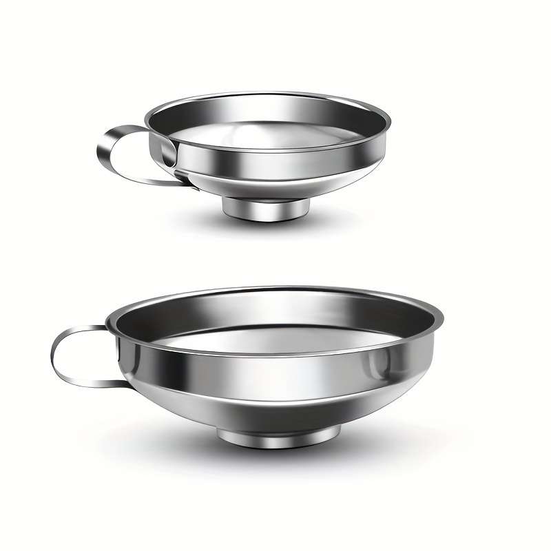 2pcs set Stainless Steel Wide-Mouth Funnel for Canning Salad Dressing More Easy Clean Foo