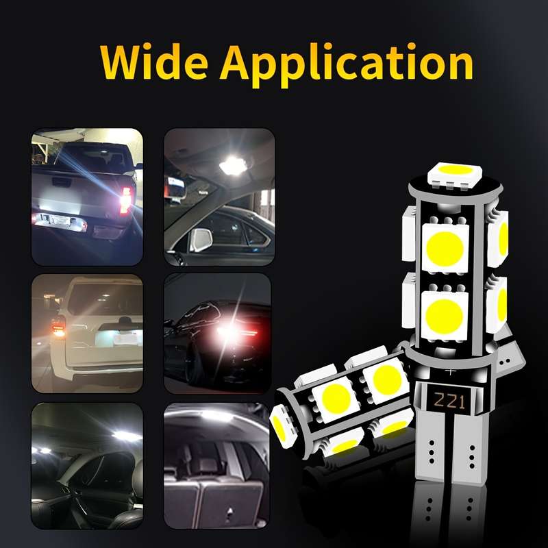 Two LED car turn signal lights T10 W5W with decoding high-brightness bulbs featuring