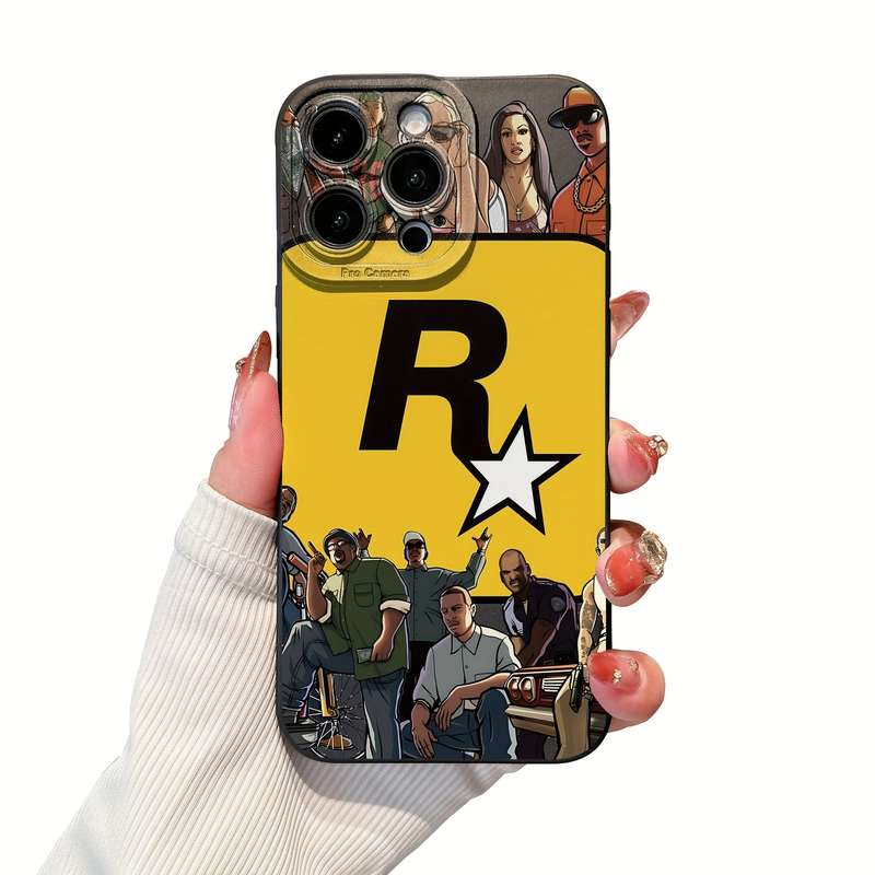 1Pc Black For iPhone 13 Pro Max Character R Star Phone Case