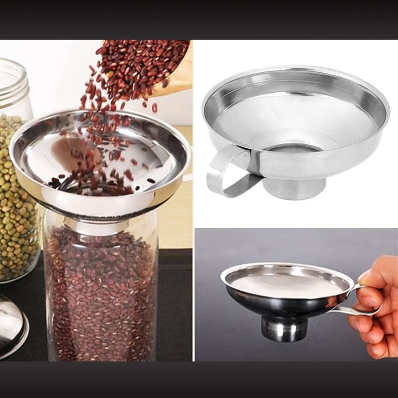 2pcs set Stainless Steel Wide-Mouth Funnel for Canning Salad Dressing More Easy Clean Foo