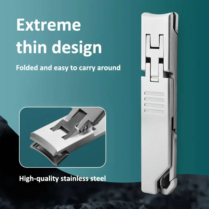 1pc Ultra-Thin Stainless Steel Nail Clippers with Keychain Portable Nail Clippers Modern Styl