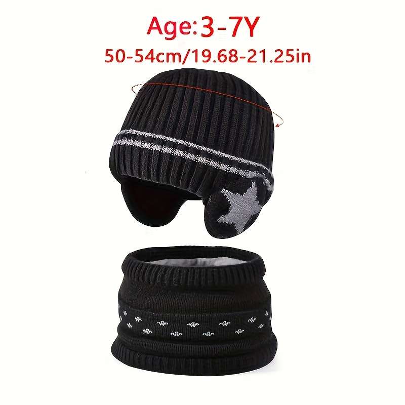 Winter Hat Color Five Star Ear Protection Set Navy Blue