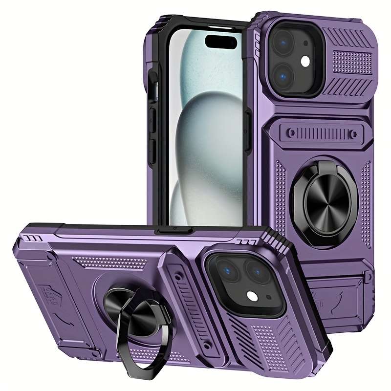 1Pc Purple For iPhone 11 Heavy Duty Shockproof Phone Case