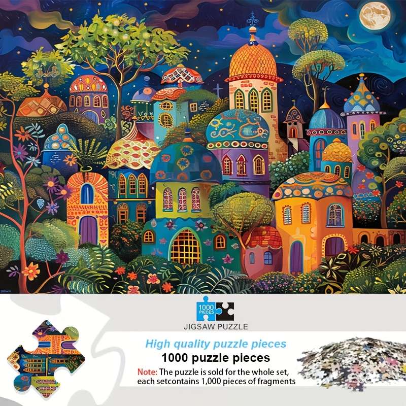 1000pcs Frameless Oblong Paper Jigsaw Puzzle Artistic Landscape Craft Wall Decor fo