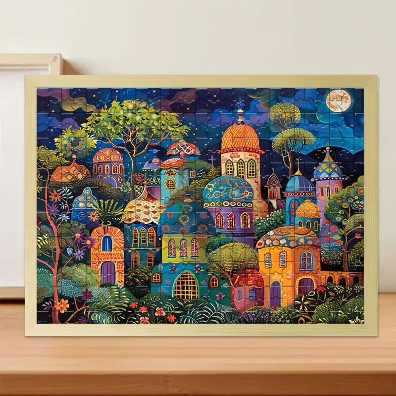 1000pcs Frameless Oblong Paper Jigsaw Puzzle Artistic Landscape Craft Wall Decor fo