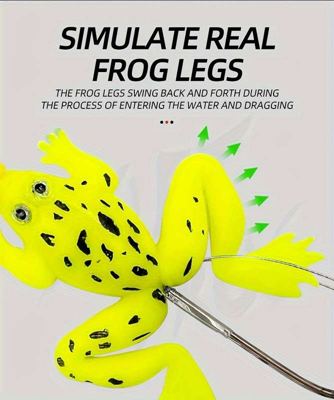 1pc Lifelike Soft Frog Swimbait with Sharp Hook Topwater Rubber Fishing Lure for Bass Durabl