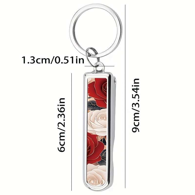 1pc Creative Multi-Functional Folding Nail Clippers Rose Theme Nail Clippers Couple Nail Scis