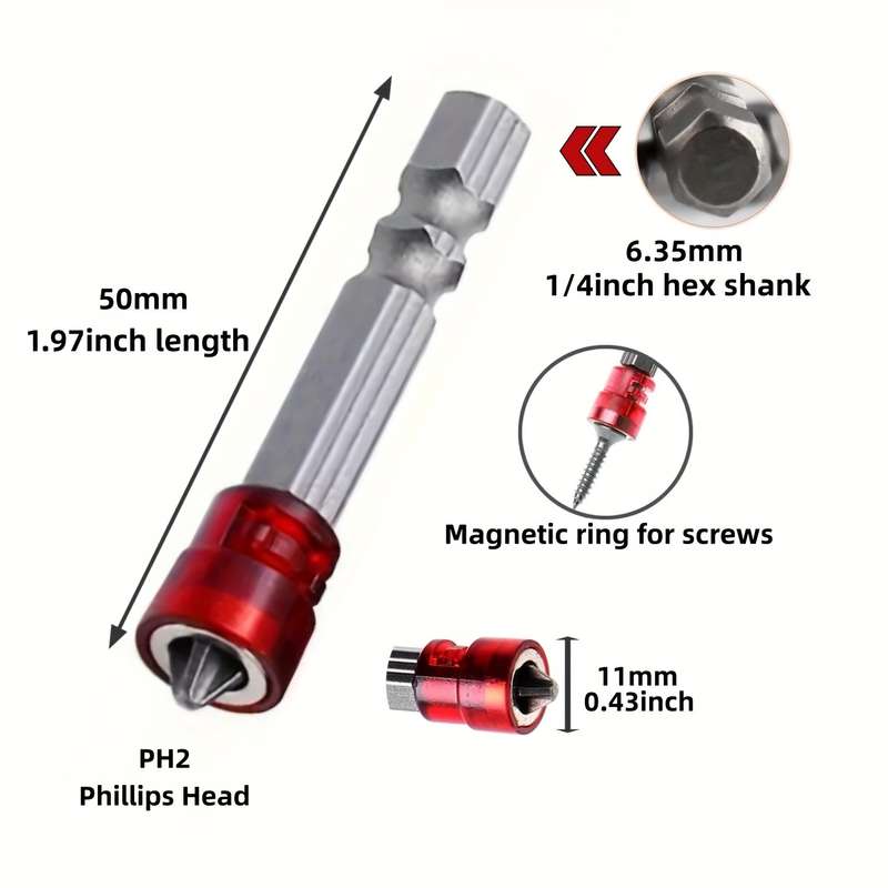 Screwdriver Bit Tool Set Quantity 4Pcs Ph2