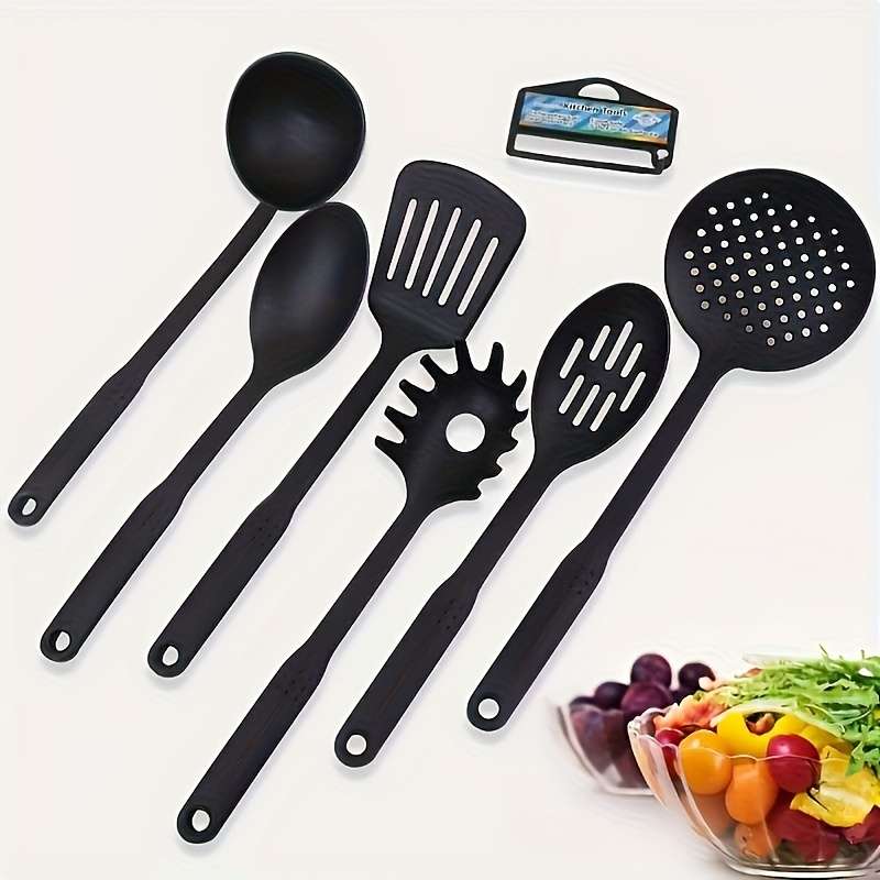 6pcs Set Kitchen Utensils Durable Cooking Tools Including a Ladle Solid And Slotted Spoons a