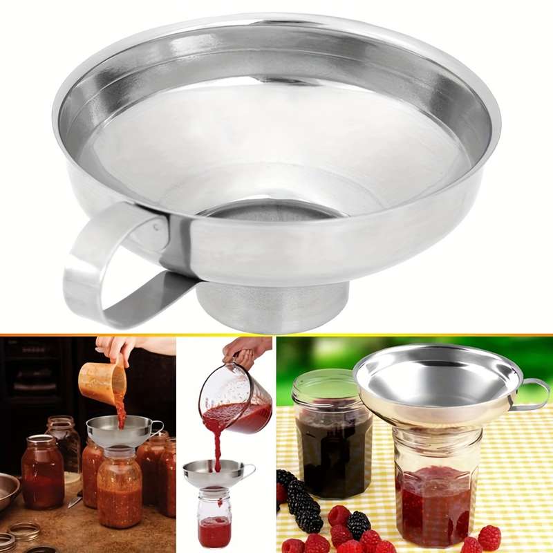 2pcs set Stainless Steel Wide-Mouth Funnel for Canning Salad Dressing More Easy Clean Foo