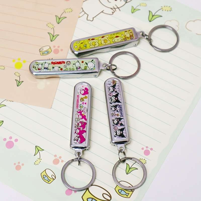 1pc Sanrio Cute Character Nail Clippers Stainless Steel Portable Fingernail Trimmer with Con