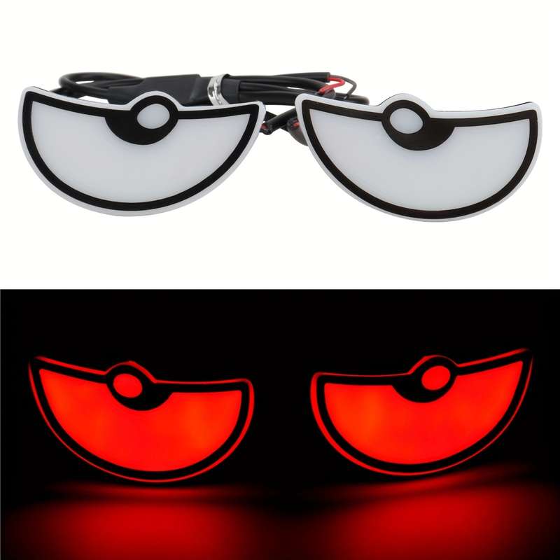 2pcs Red Car & Motorcycle LED Eye Lights Colorful Atmospheric Half-Moon Design Sc