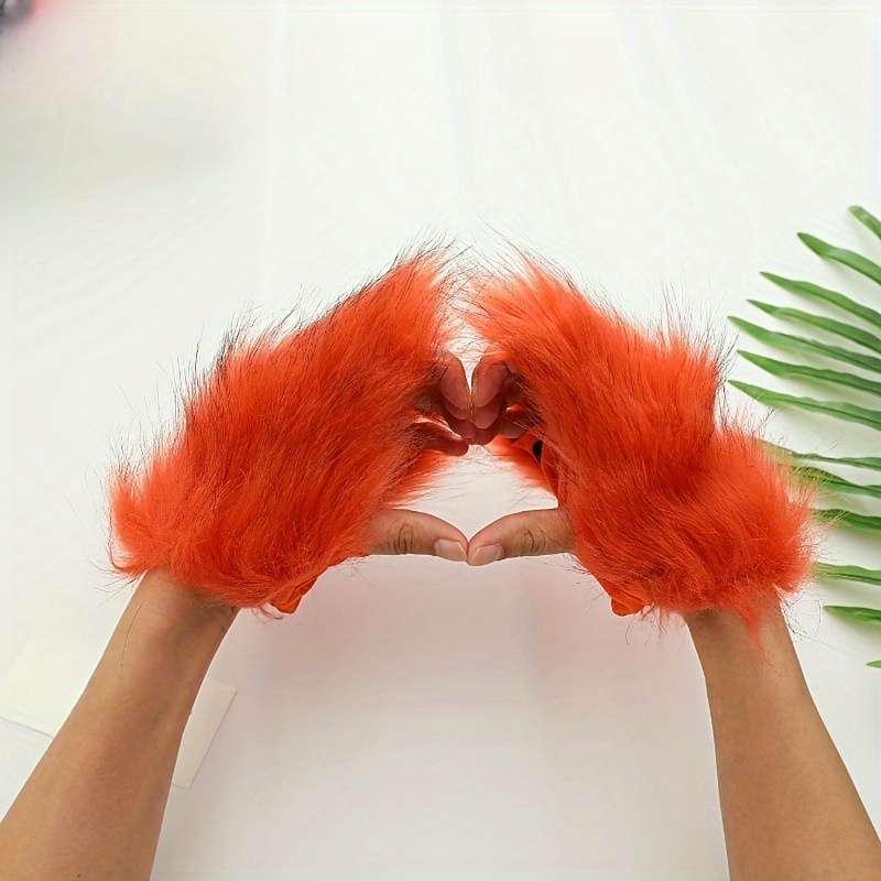 Winter Gloves Color Orange Color