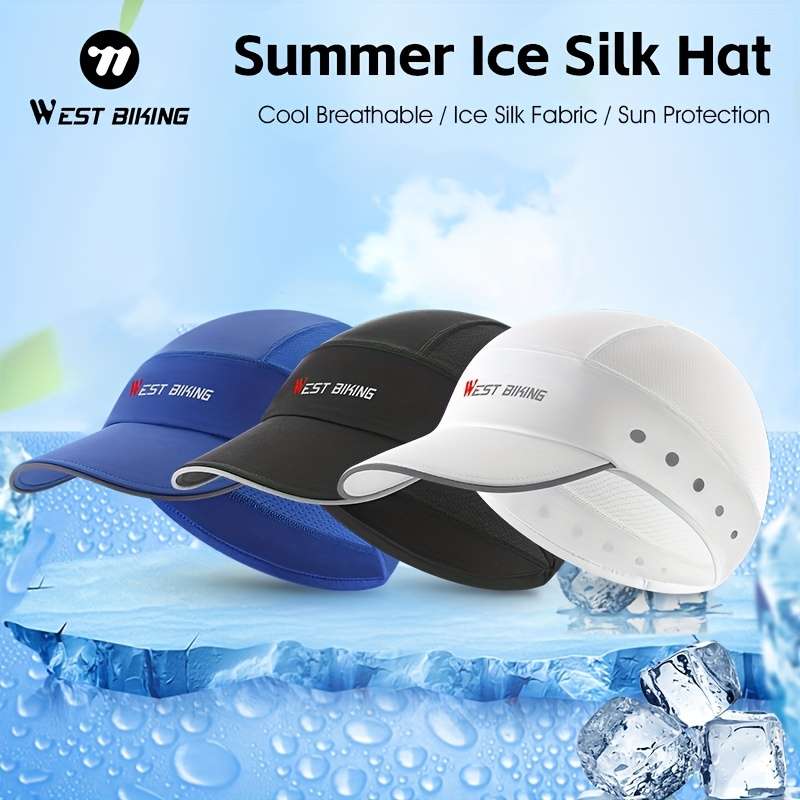 1pc WEST BIKING Unisex Summer Ice Silk Hat Breathable Sun Protection Cycling Cap Hand Washabl