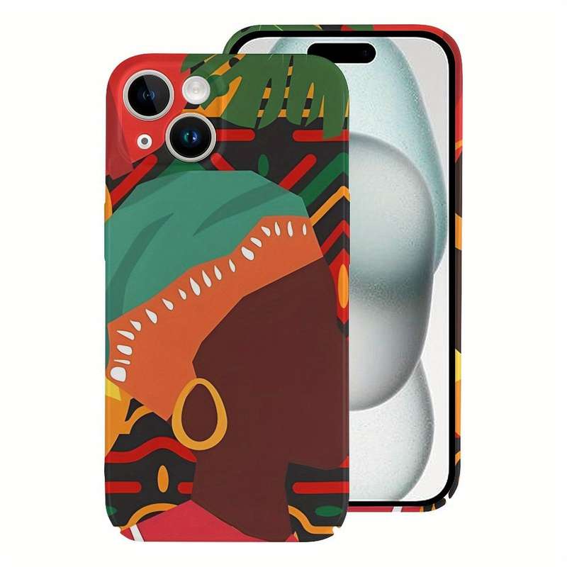 1Pc White For iPhone 15 Plus African Turban Women Phone Case