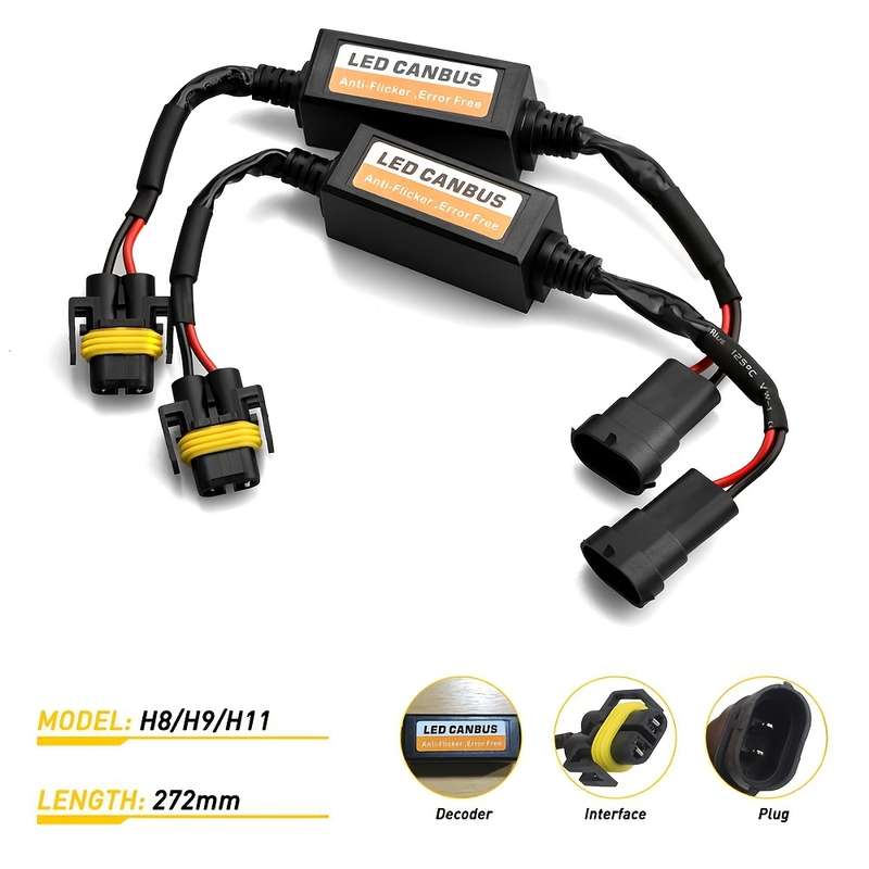 2pcs H8-H9-H11 LED Car Light Decoder Kit Car Headlight Accessories German Car Series