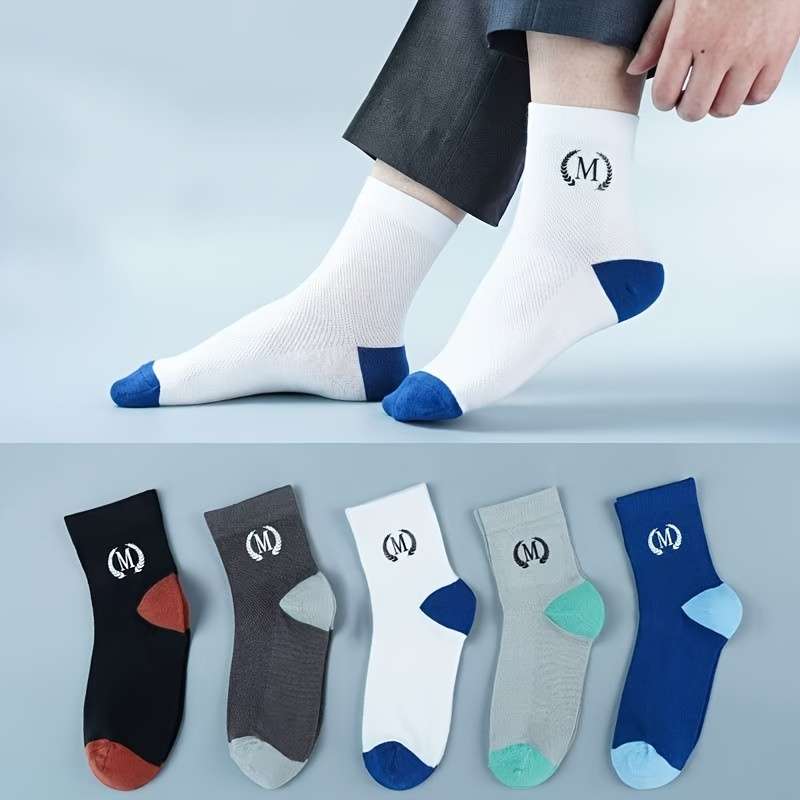 5 PairsColor Mixed Pack One Size High Elastic Socks