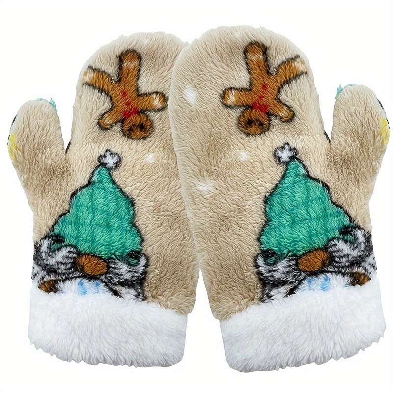 Winter Gloves Color L Green Leopard Print Gloves