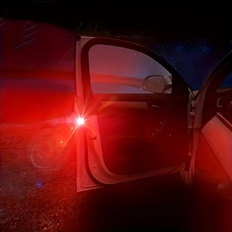 4pcs of Warning Lights for Car Doors Red Light LED Lights Automotive Warning Light