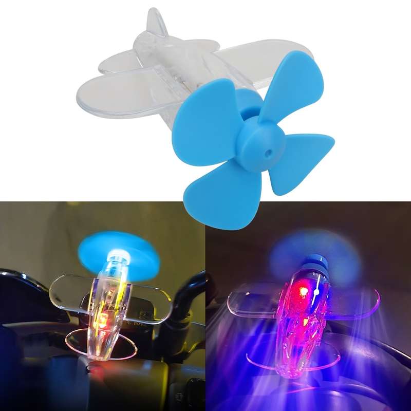 1pc LED Propeller Car Light Fit Blue & Red Neon Airplane-Inspired Design High B