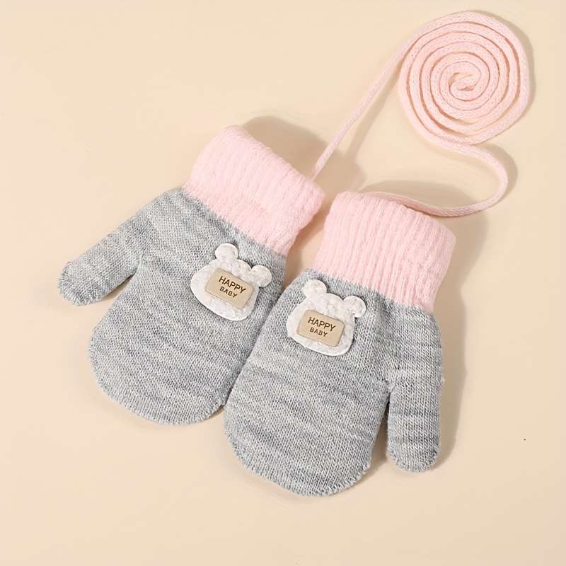 Winter Gloves Color Light Grey Size 0 To 3Y