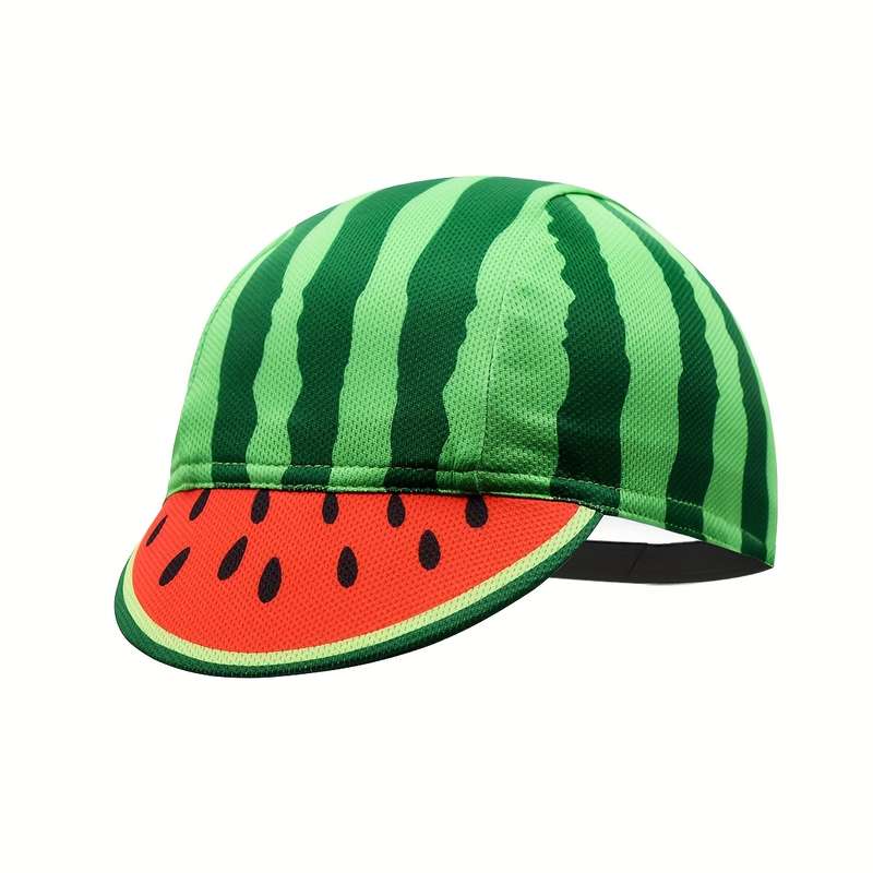 1pc Oscrolling Cycling Cap Vibrant Watermelon Slice Design 100% Polyester Breathable Lightweight