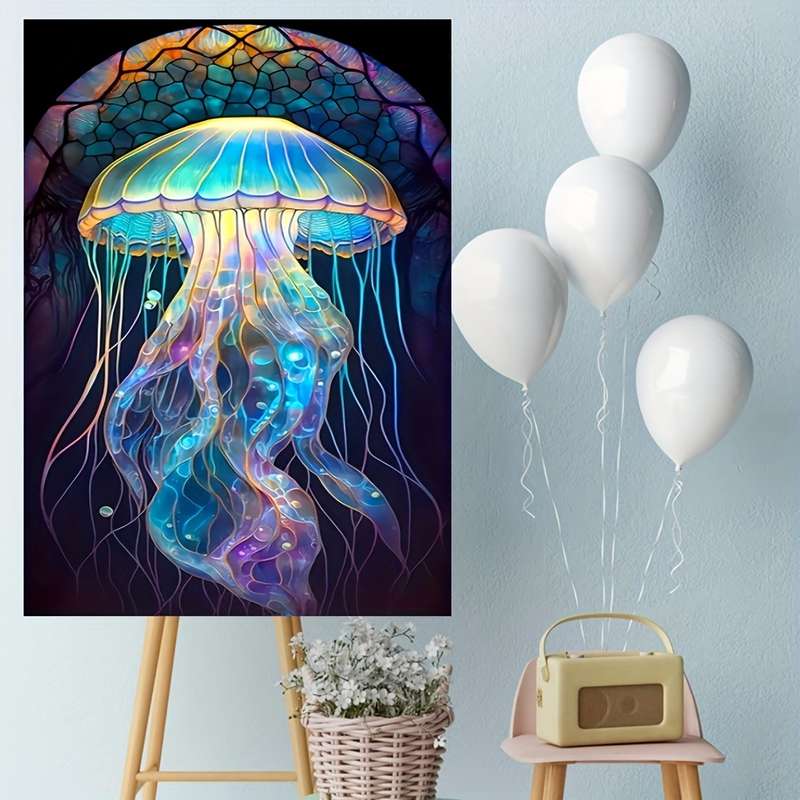 1000pcs High-Quality Jellyfish Puzzle Durable Thick Paper Rectangular Mixed Color