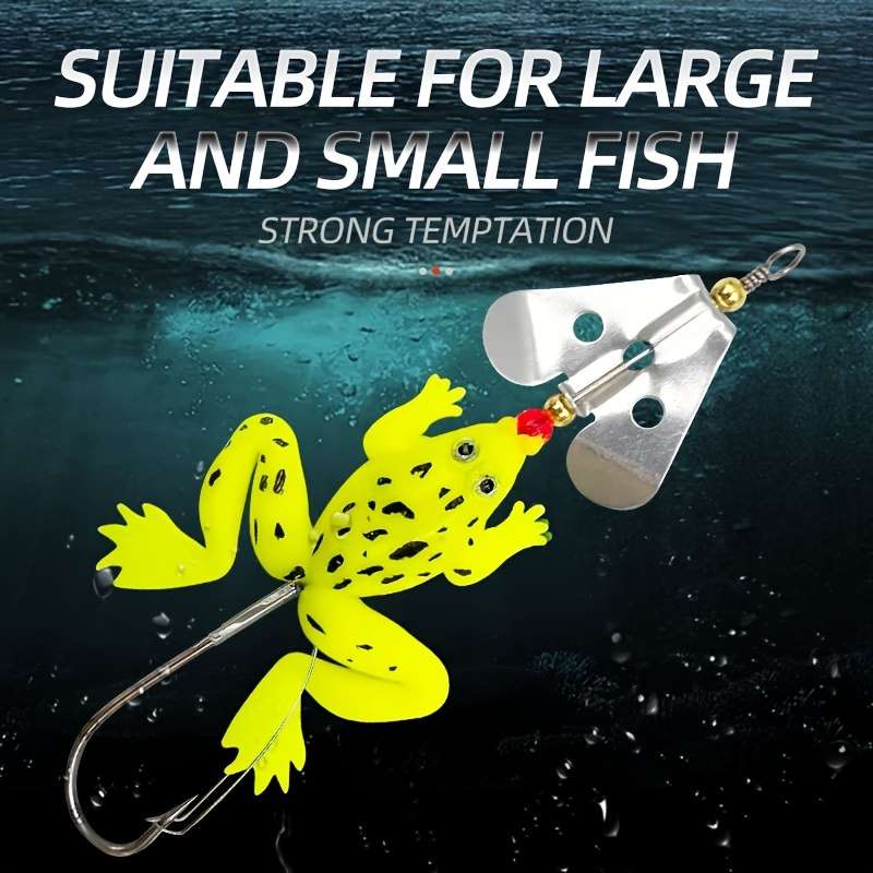 1pc Lifelike Soft Frog Swimbait with Sharp Hook Topwater Rubber Fishing Lure for Bass Durabl