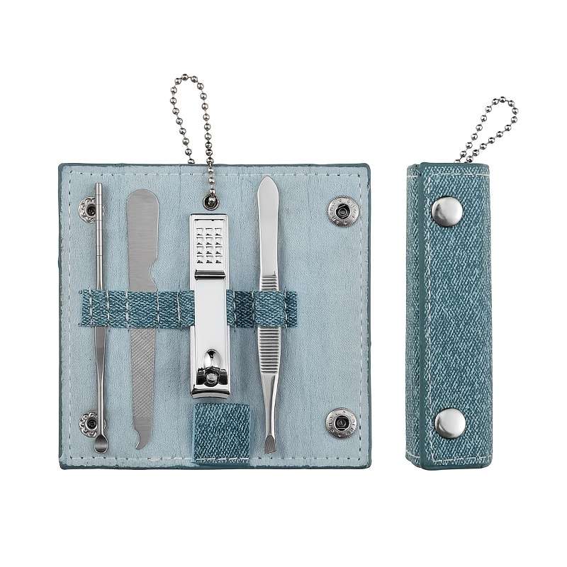 4pcs Travel Nail Care Set Beauty Nail Clippers Scissors and Manicure Tools with Keychain in