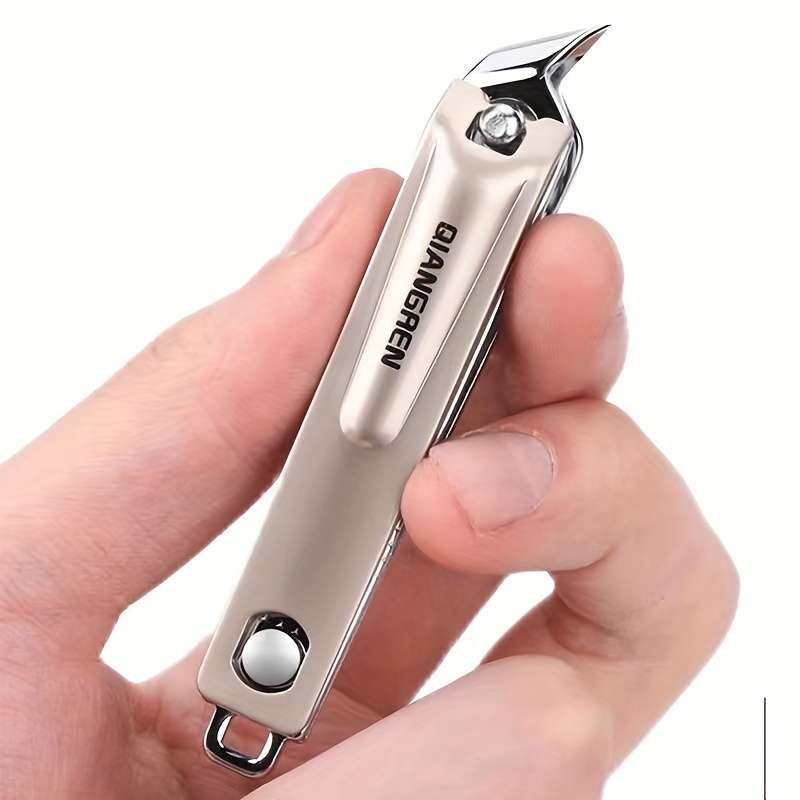 1pc Nail Clippers Stainless Steel Straight Blade Anti-Displacement Design Unisex Nail Trim