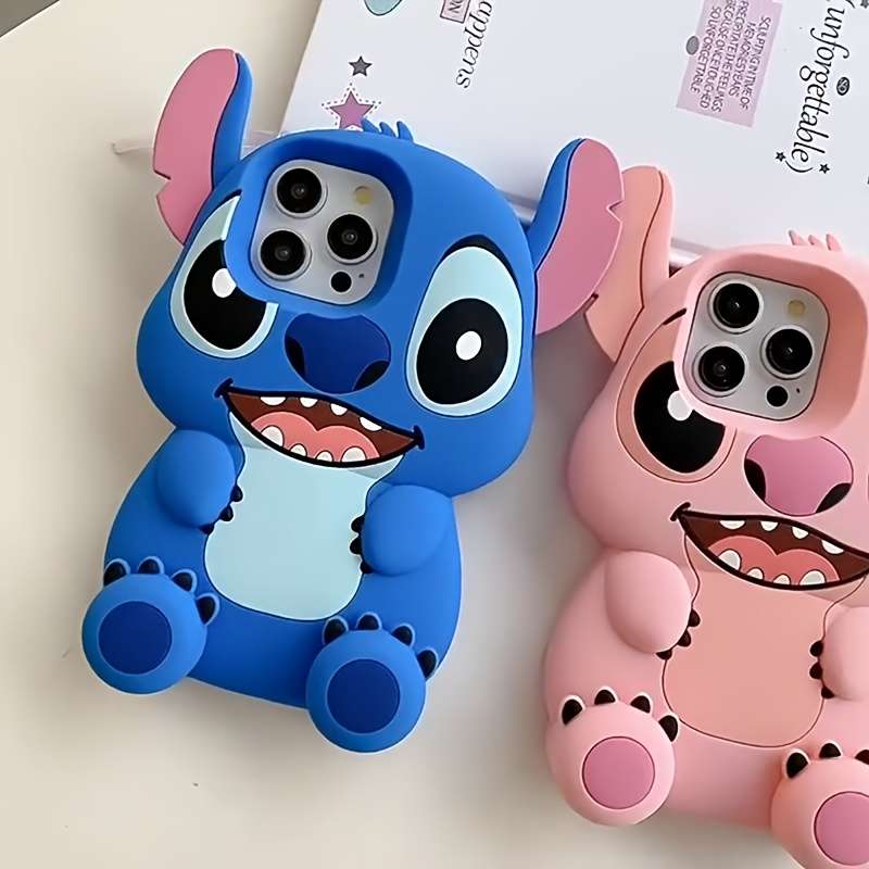 1Pc Pink Red Color For iPhone 12 Cartoon Character 3D Phone Case
