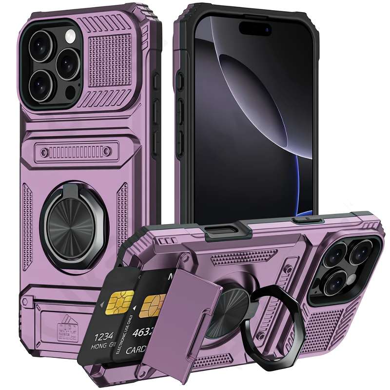 1Pc Purple For iPhone 13 Pro Heavy Duty Shockproof Phone Case
