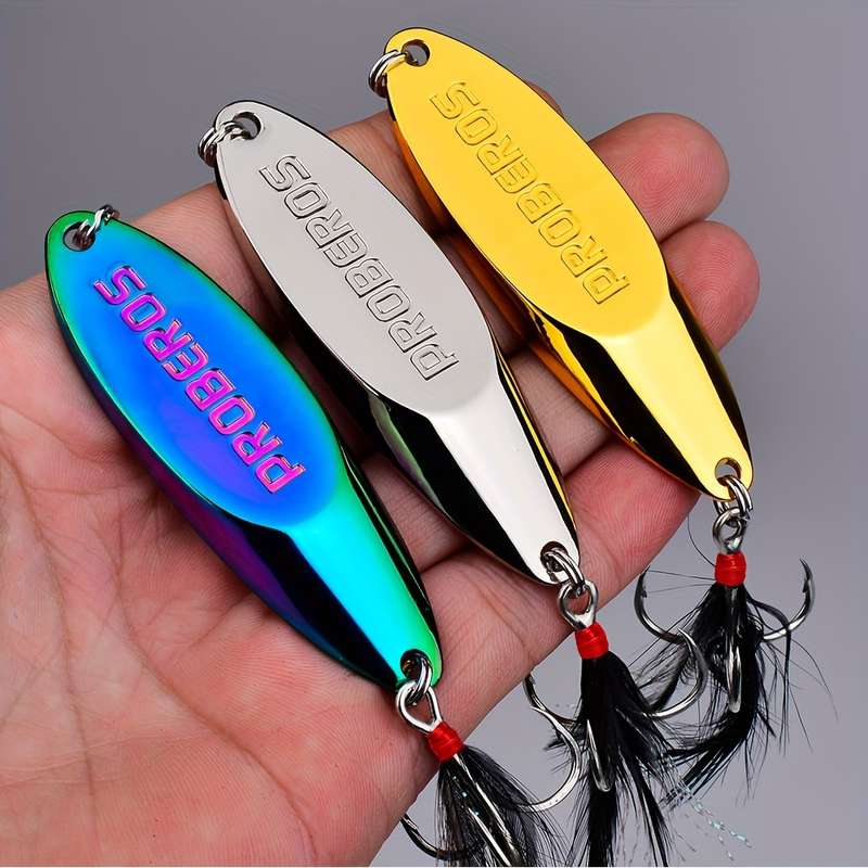 1pc 40g Proberos Premium Metal Fishing Spoon Lure with Dressed Hook