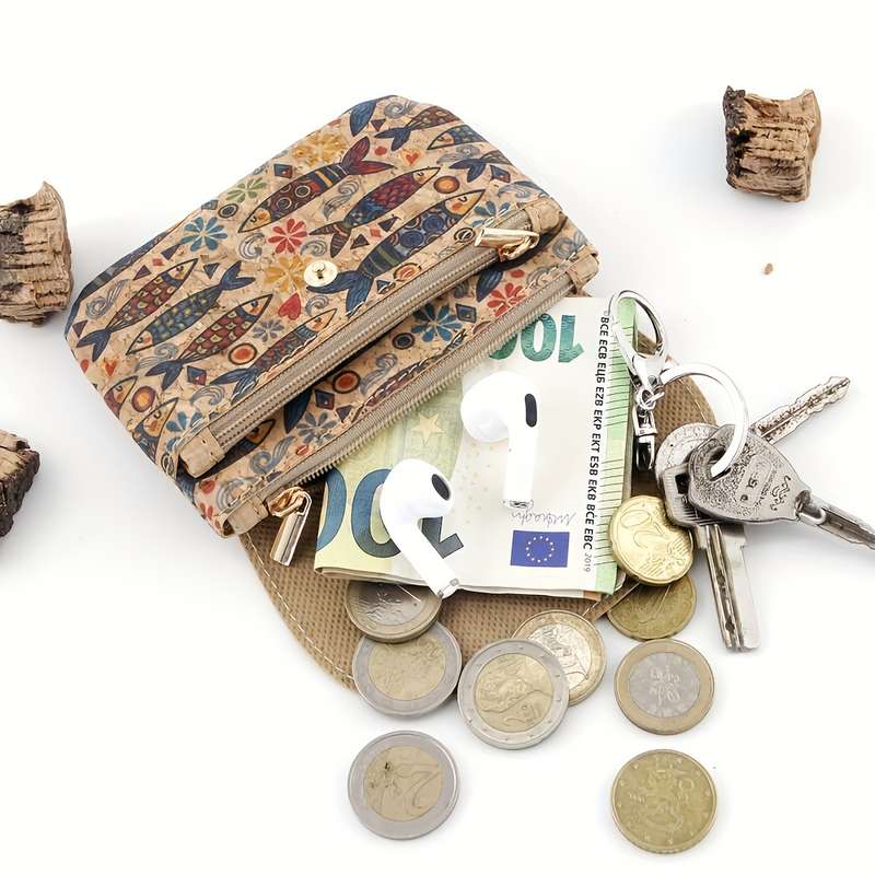 1pc Popular Folding Flip Coin Purse Keychain Coin Purse Women's Wallet Lightweight Multi-layer Zipp