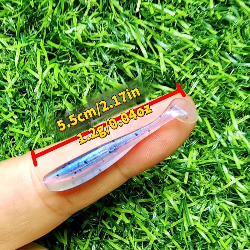 10pcs Soft Fish Baits 0.5g 3.99cm T-tail Soft Worm Artificial Lures for Perch and Shad Fishing