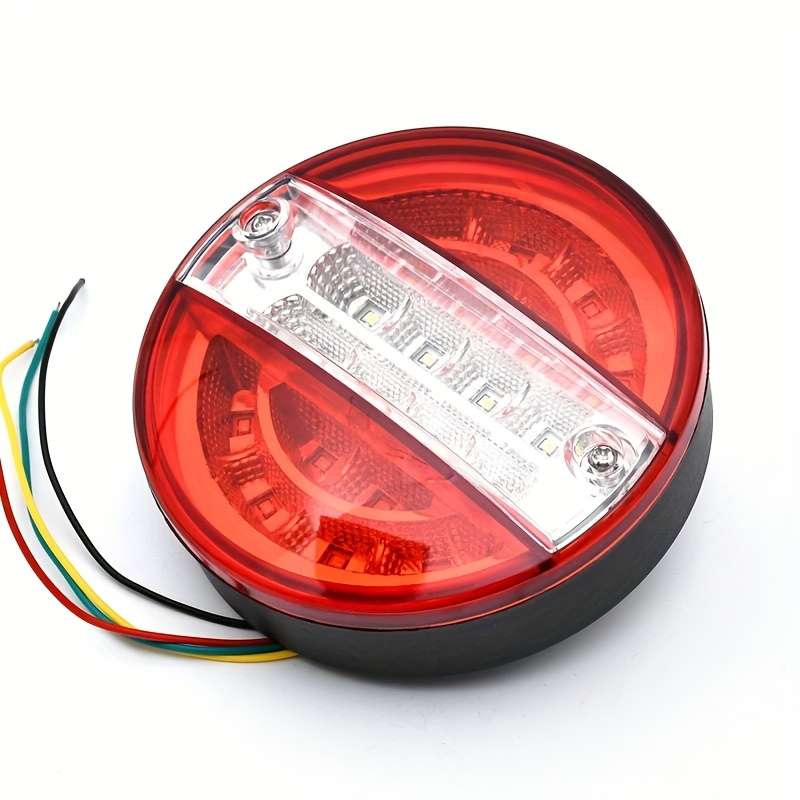 1pc Red-White 10.16cm Round 20LED Red Yellow White Truck LED Decorative Lights 24V