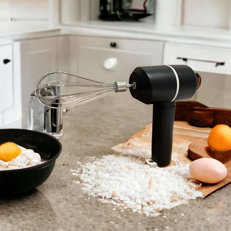 1pc USB Rechargeable Cordless Hand Mixer 3-Speed Electric Whisk with Stainless Steel Beaters