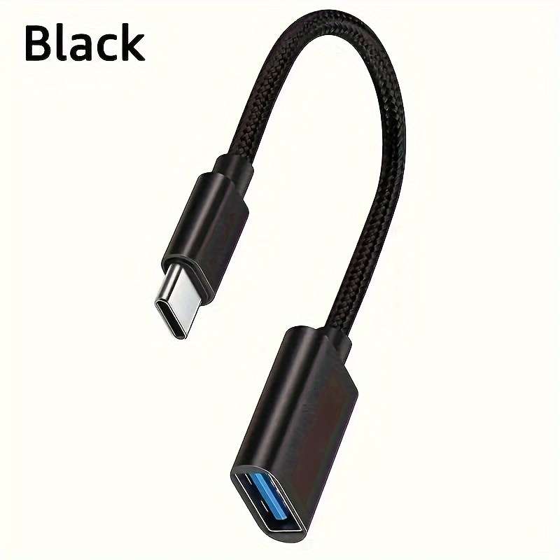 1pc Nylon Braided USB to Type-C Cable OTG Adapter for Data Transfer Power Output Input 0-5W