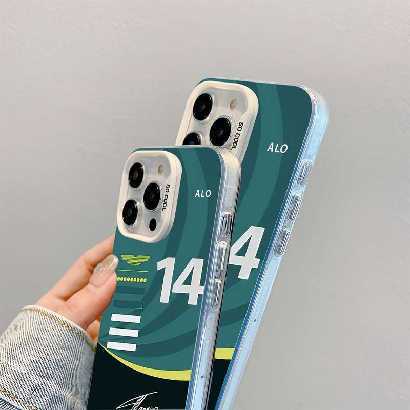 1Pc Mixed Color For iPhone 16 Plus F1 No 14 Signature Phone Case
