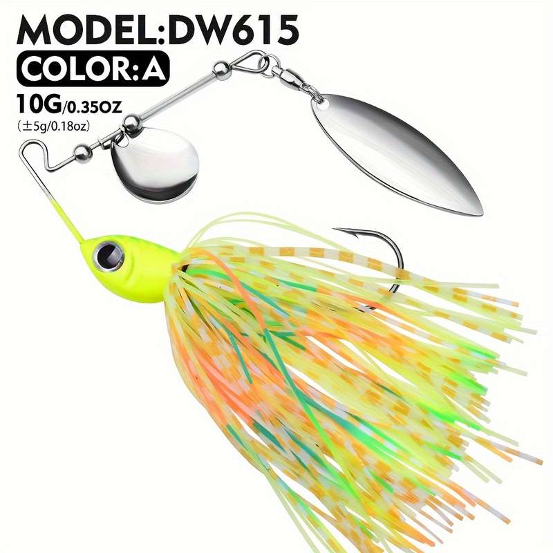 1pc Spinner Bait Set Silicone Rubber Jig Skirt Assorted Colors for Bass Salmon Pike and T