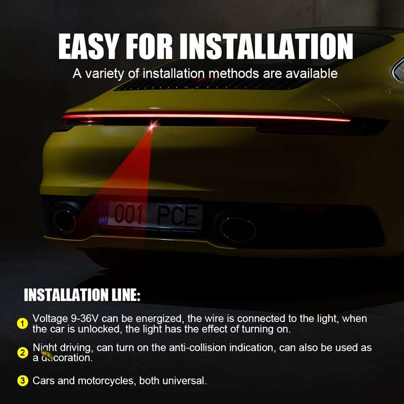 1pc LED Car Projection Light Neon Accent Safety Anti-Collision Lamp 9-36V Hardwired