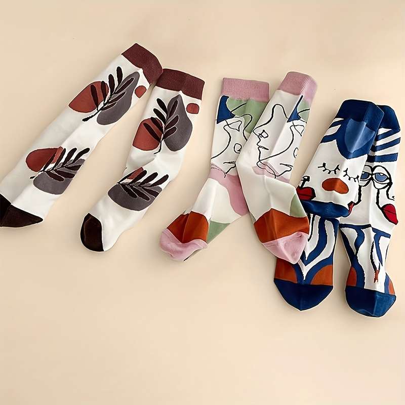 5 Pairs Mixed Color One Size High Elastic Socks