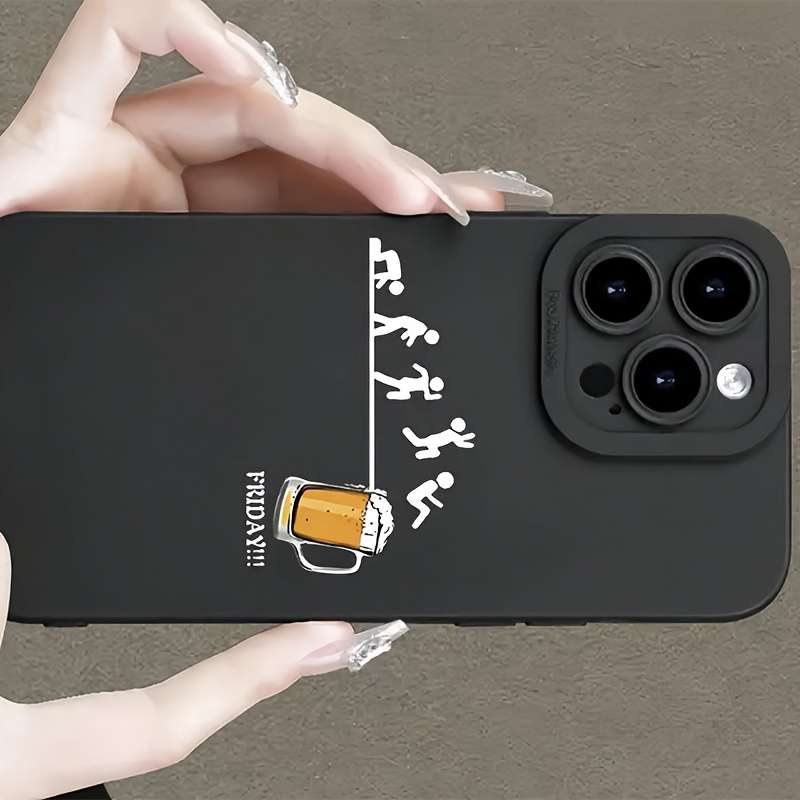 1Pc Black For iPhone 16 Pro Phone Case Phone Cover