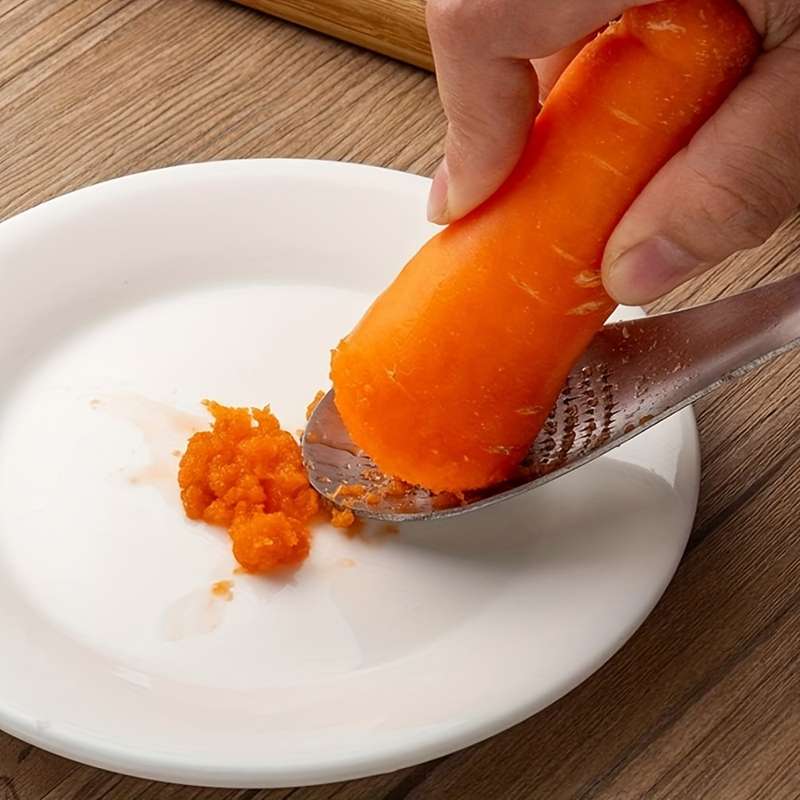 1pc Kitchen Tool Set Stainless Steel Spoon Design Ginger Garlic Wasabi Mustard Grater Multi-P