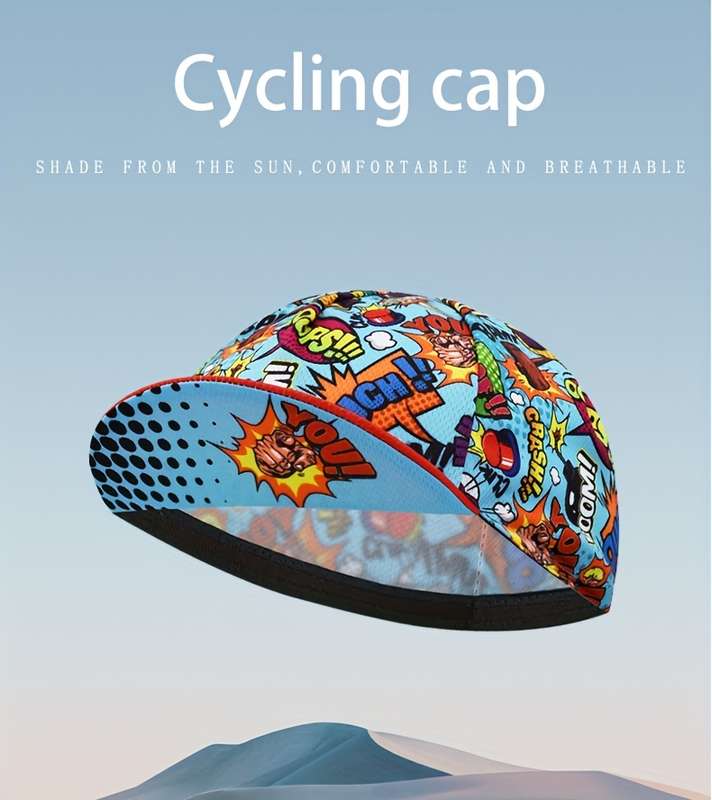 1pc Oscrolling Quick-Dry Breathable Cycling Cap Light Blue High-Quality Polyester Elastic O