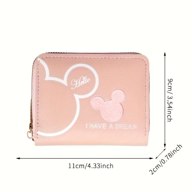 1pc Disney Cartoon Fashion Zipper WalletUnlined Random Printing Hand Wash or Professional Dry