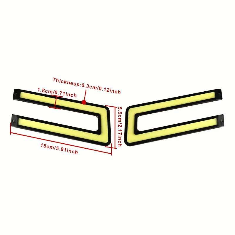 2pcs Car-Shaped COB LED Daytime Running Lights DC 12V High-Brightness LED DRL Exter