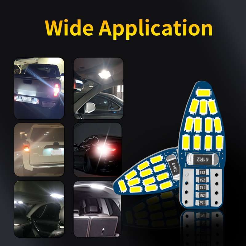 2pcs T10 LED Car Turn Signal Lights 12V DC Plug & Play Pure White Light Fit for Br