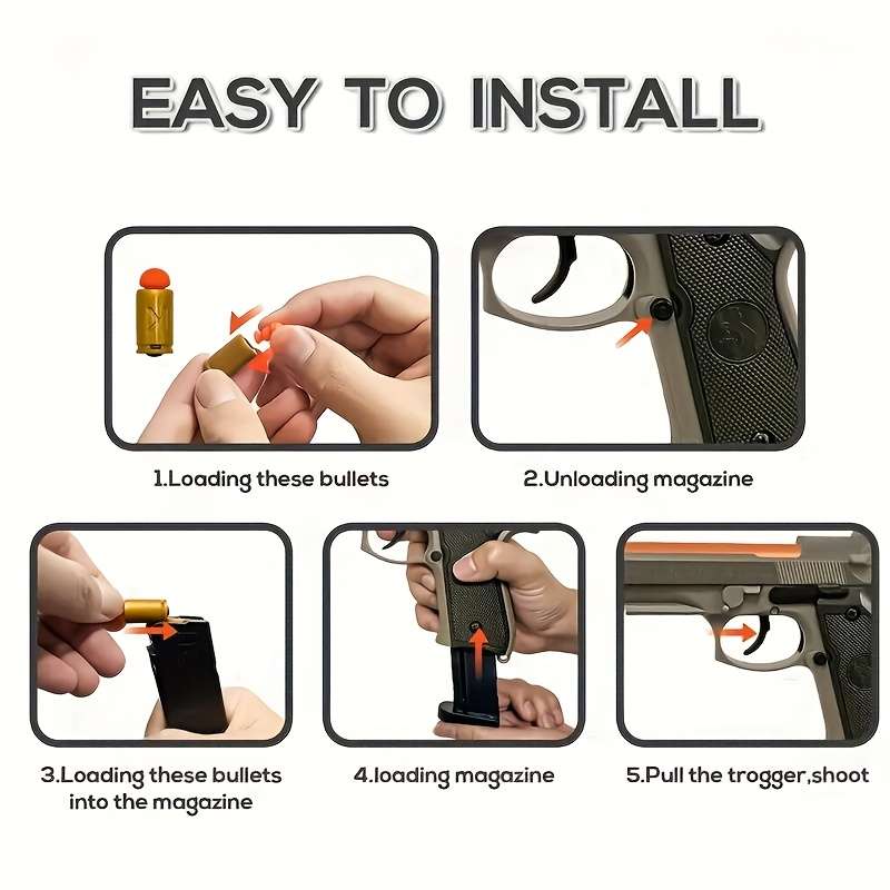 Toy Guns Items Sand Color  6 Shells  Add  20 Soft Bullets